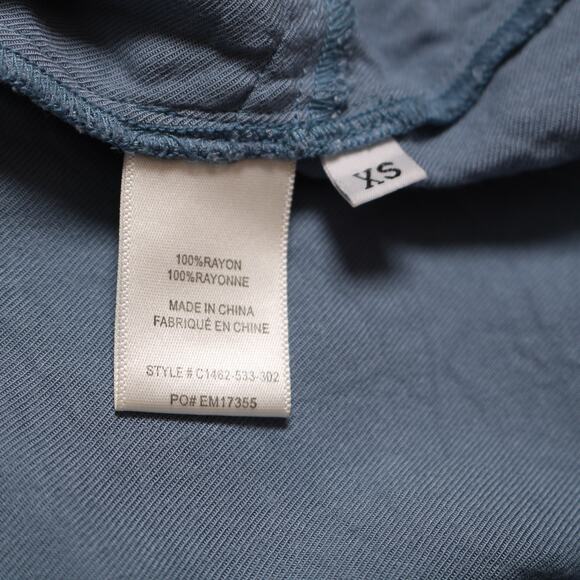 Cloth & Stone Lagenlook Oversized Long Sleeve Tunic Pockets Light Blue Size XS - Picture 7 of 10